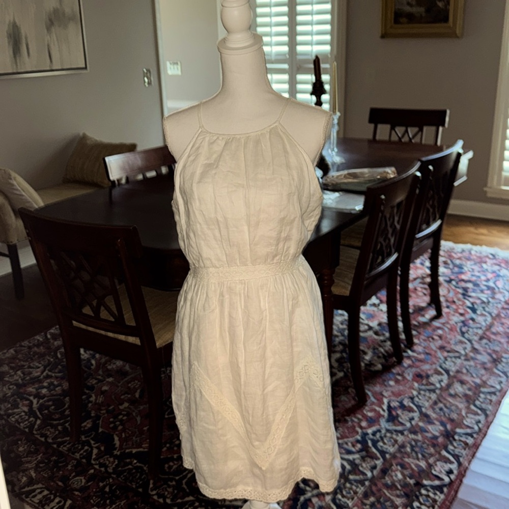 MAX STUDIO Special Edition linen lace halter  Dress. Size M worn once